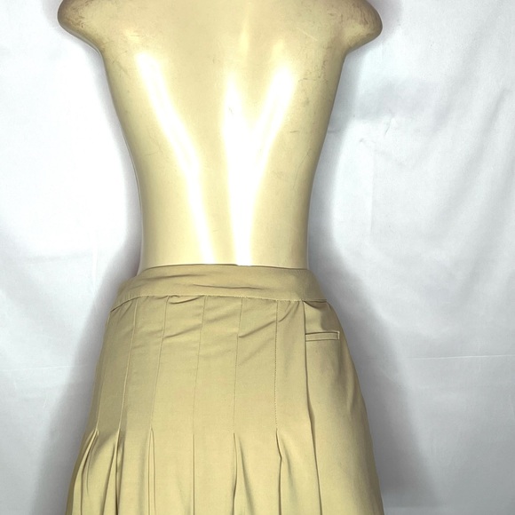 ZARA DECONSTRUCTED KHAKI TAN BOX PLEATED SKIRT SIZE XL - Picture 4 of 5